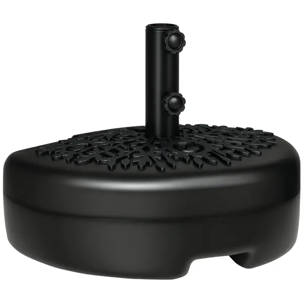 Outsunny Baza Umbrelei Semicirculare Umplută cu Nisip sau Apă, Suport Umbrelă de Soare Montat pe Perete pentru Stâlpi 38-48mm, Negru | Aosom Romania