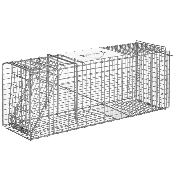 Outsunny Capcana pentru animale , 81 x 26 x 34,5 cm Cusca umana pentru rozatoare pentru iepuri, pisici fara stapan | Aosom Romania