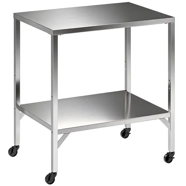 Outsunny Cărucior pentru grătar Masă de pregătire exterior cu blat de lucru și roți Oțel inoxidabil 85x60x92cm Argintiu | Aosom Romania