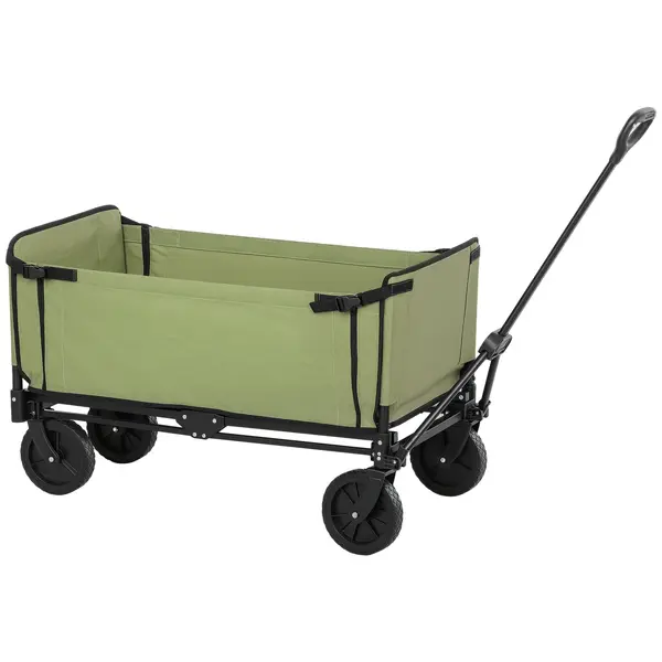 Outsunny Căruț de grădină pliabil 130 L căruț de transport sac detașabil mâner telescopic rotativ 90 x 50 x 60 cm negru | Aosom Romania