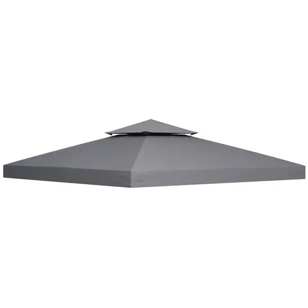 Outsunny Copertina de Rezerva de 3x3m pentru Foisor, 2 Niveluri Superioare de Protectie UV pentru Foisor