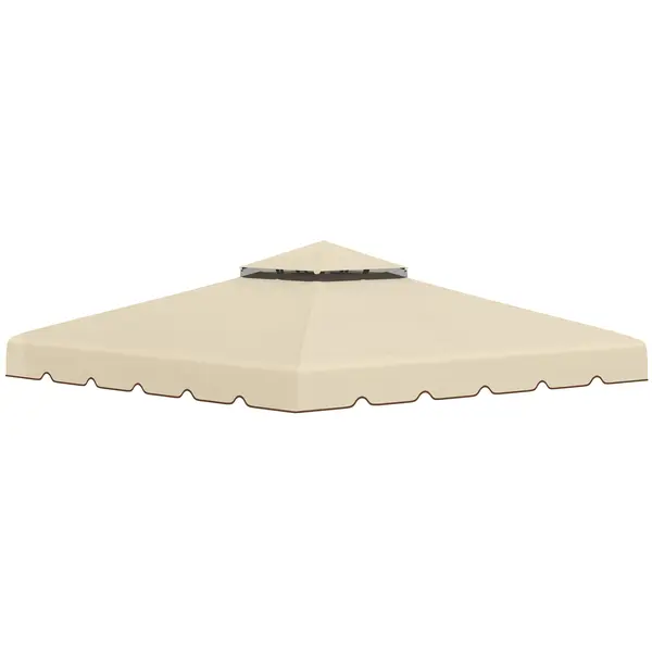 Outsunny Copertină de Schimb pentru Foisor, Acoperiș Bistrat, Poliester, 3x3m, Bej, Ideal pentru Grădină și Curte | Aosom Romania