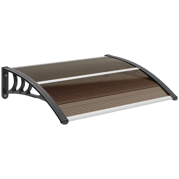 Outsunny Copertină Exterioară Impermeabilă și Anti-UV cu Placă Curbată, 75x120x23 cm, Maro și Negru | Aosom Romania