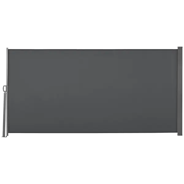 Outsunny Copertină Laterală Retractabilă cu Mâner, 300x160 cm, Gri | Aosom Romania