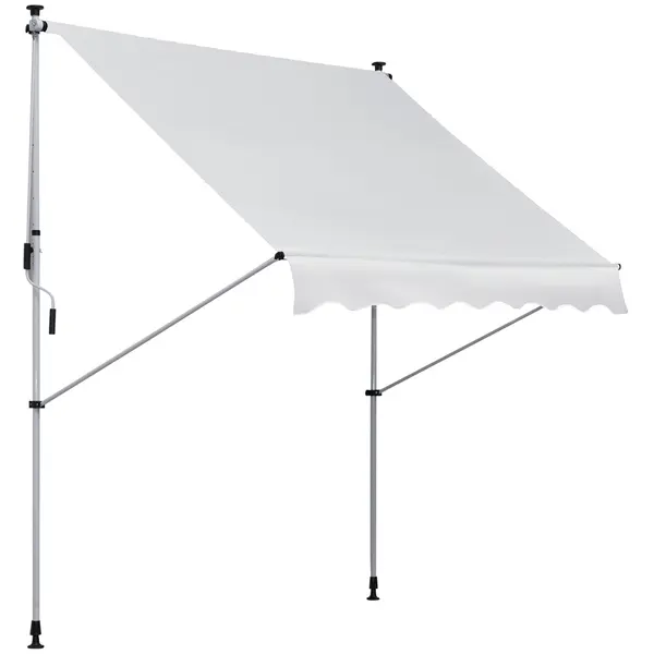 Outsunny Copertina Manuală Retractabilă pentru Protecție Solară, Ușor de Utilizat, Alb, 200x150 cm | Aosom Romania