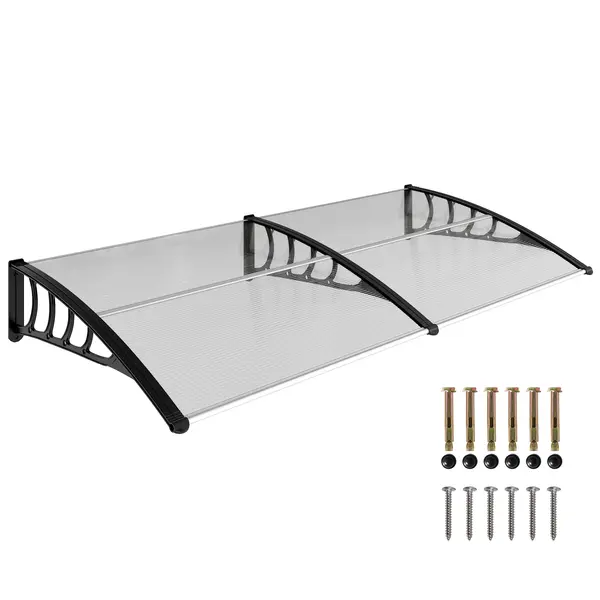 Outsunny Copertina moderna din PP, 200x96x27 cm, negru | Aosom Romania