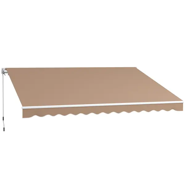 Outsunny Copertină Pliabilă pentru Exterior, Copertină Tip Roll-Up cu Deschidere Manivelă, 350x250 cm, Galben | Aosom Romania