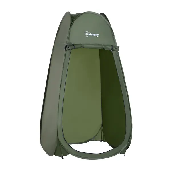 Outsunny Cort de Duș Pop Up Impermeabil cu Intrare cu Fermoar, 100x100x185 cm, Verde | Aosom Romania