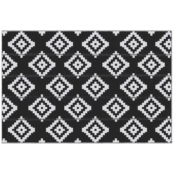 Outsunny Covor de Exterior Rezistent la Raze UV, 182x274 cm, Negru și Alb | Aosom Romania
