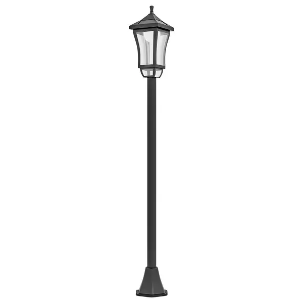 Outsunny Felinar Lumină Stradală cu Autonomie de 6 h și Ancorare la Sol, Lumina Stradală Solară, 15x15x127 cm, Negru | Aosom Romania