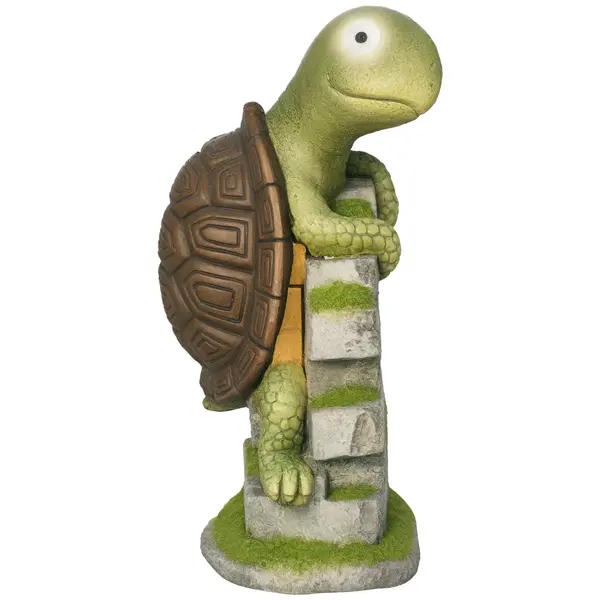 Outsunny Figurină de Grădină "Broască Țestoasă Mică", Decorațiune de Grădină, rezistentă la intemperii, inclusiv lumină solară | Aosom Romania