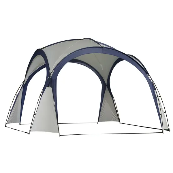 Outsunny Foisor Cort de Camping Pliabil Protectie UV Alb si Albastru 350 x 350 x230cm