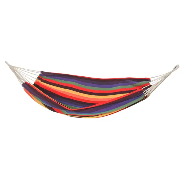 Outsunny Hamac din Bumbac și Poliester, Multicolor, Ideal pentru Relaxare în Grădină sau pe Terasă, 2x1.5 m | Aosom Romania