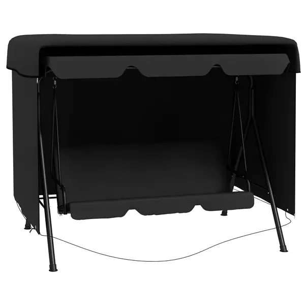 Outsunny Husa de Protectie balansoar de Gradina panza impermeabila dim. 2,15L x 1,55l x 1,5H m PE Negru | Aosom Romania