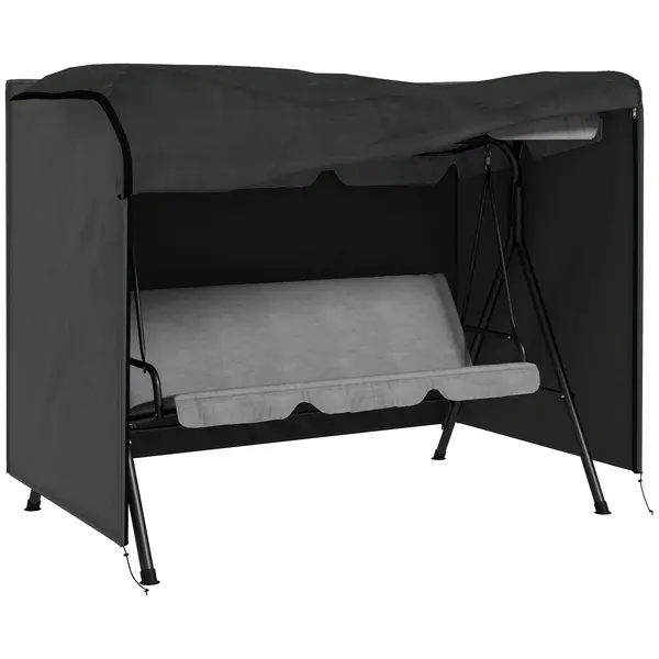 Outsunny Husă pentru balansoar de grădină, husa pentru balansoar Hollywood, prelată de protecție, impermeabilă, 205 x 124 x 164 cm, Gri închis | Aosom Romania