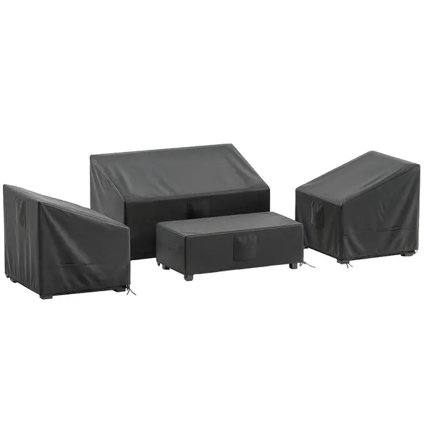 Outsunny Huse pentru Mobilier de Grădină 4 Piese, Impermeabile, Negru | Aosom Romania