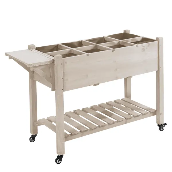 Outsunny Jardiniera din lemn pentru gradina, 123x54x74cm, maro | Aosom Romania