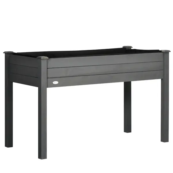 Outsunny Jardinieră pe picioare potager dim. 123L x 57l x 76H cm Inserții de irigare + pânză de drenaj Lemn masiv de brad | Aosom Romania