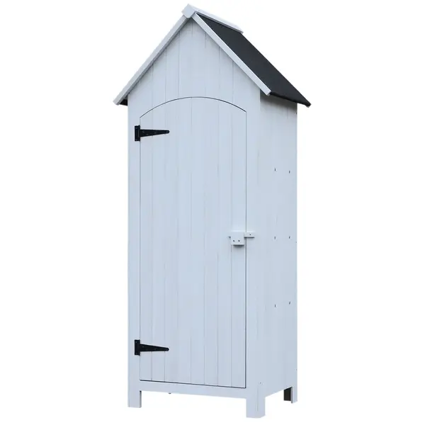 Outsunny Magazie de Scule de Gradina din Lemn Impermeabila cu Usi si Rafturi, 77.5x54.2x179.5 cm | Aosom Romania