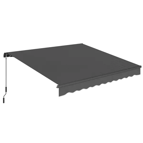 Outsunny Markiză cu brațe articulare 350 x 300 cm, markiză cu manivelă & suport de perete inclus, unghi reglabil | Aosom Romania