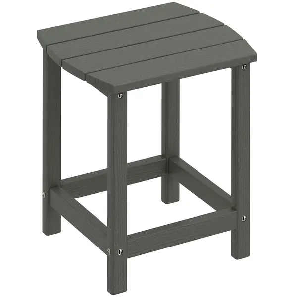 Outsunny Masă de grădină, masă de balcon rezistentă la intemperii din HDPE, masă de exterior, masă de camping pentru grădină terasă balcon 48x37x46 cm Gri | Aosom Romania