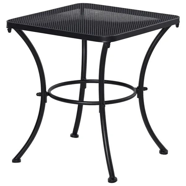 Outsunny Masuta pentru Gradina din Otel cu Blat Perforat, Masuta Patrata pentru Exterior 45x45x50 cm, Negru | AOSOM RO