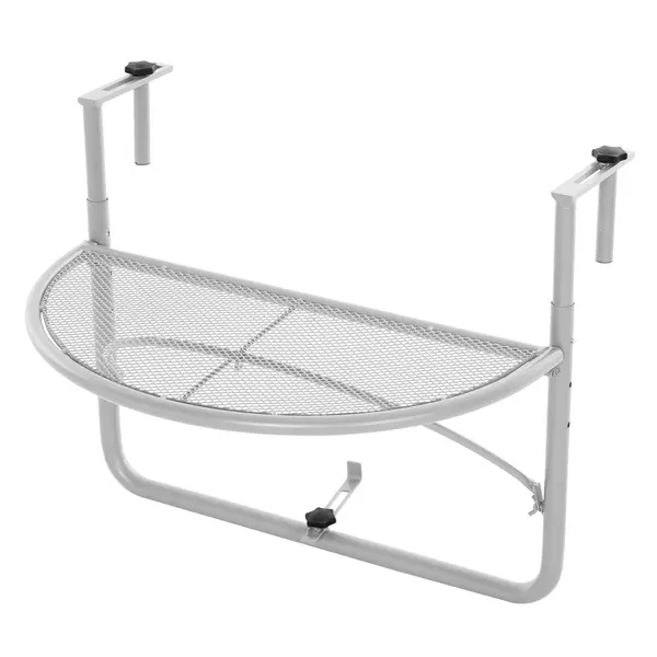 Outsunny Măsuță Pliabilă pentru Balcon din Metal, Reglabilă pe 3 Înălțimi, Ideală pentru Spații Mici, 60x45x50cm, Albă | Aosom Romania