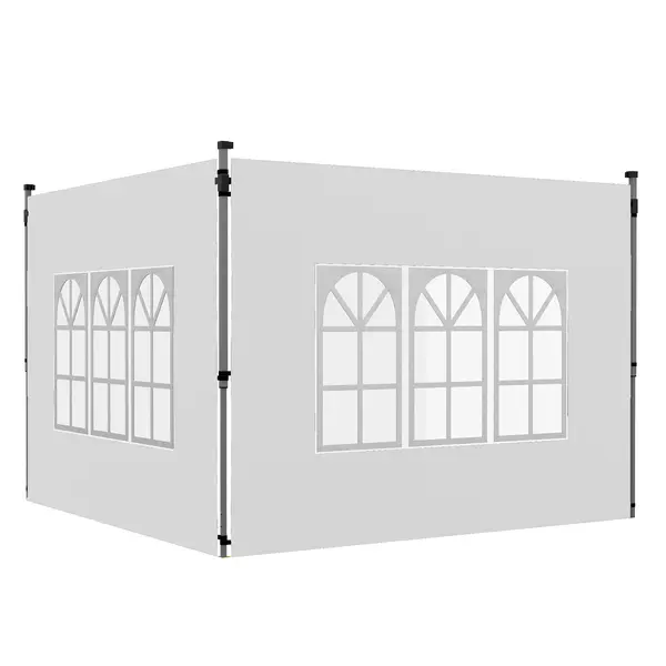 Outsunny Panouri Laterale pentru Foisor cu Fereastra pentru Foisor Pliabil de 3x3(m) sau 3x4m, 2 Bucati de Rezerva Laterale, Alb | Aosom Romania