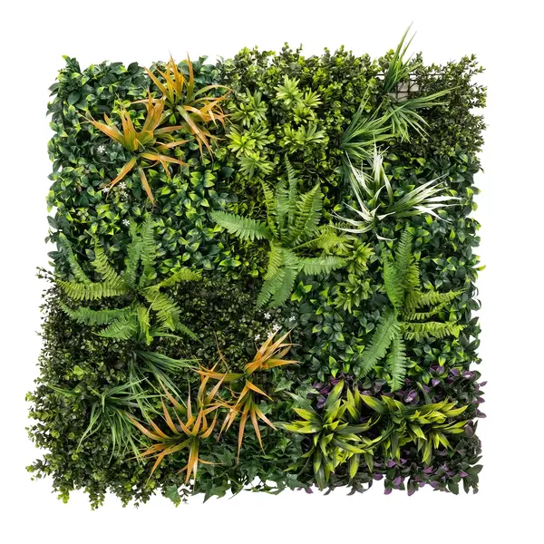 Outsunny Panouri perete iarbă, 100 x 100 cm decorațiune iarbă artificială cu legători, fundal verde | Aosom Romania