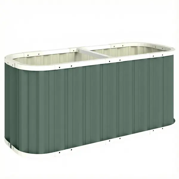 Outsunny Pat înălțat din metal 136 x 53 x 61 cm adânc Pat de grădină cu margini de protecție etichete pentru plante mănuși Fund deschis | Aosom Romania