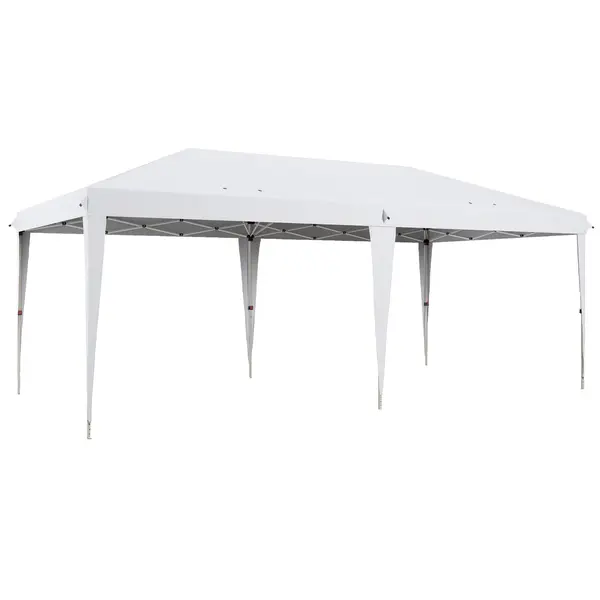 Outsunny Pavilion 6 x 3 m pop-up pliabil pentru grădină, geantă inclusă, oțel epoxidic, Oxford densitate mare, gri | Aosom Romania
