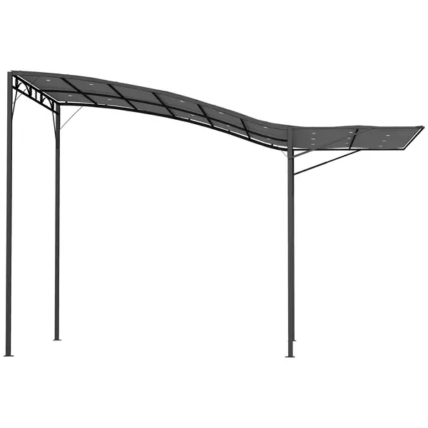 Outsunny Pavilion cu extindere de acoperiș rabatabilă rezistent la intemperii 3 x 2,5 m Gri închis | Aosom Romania