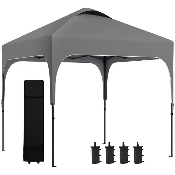 Outsunny Pavilion de grădină Pop-up pliant 2,5 x 2,5 m înălțime reglabilă țesătură Oxford anti UV50+ cadru din oțel sac de transport | Aosom Romania