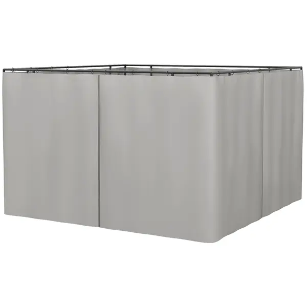 Outsunny Perdea de schimb pentru pavilion, set de 4, pentru pavilioane 3x3m, 302x205cm, Gri deschis | Aosom Romania