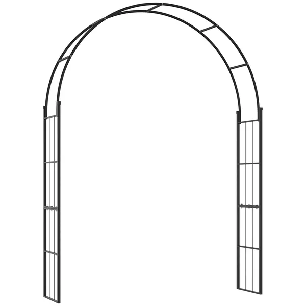 Outsunny Pergolă de Grădină pentru Cățărare Viță de Vie și Plante, 157x40x223 cm, Negru | Aosom Romania