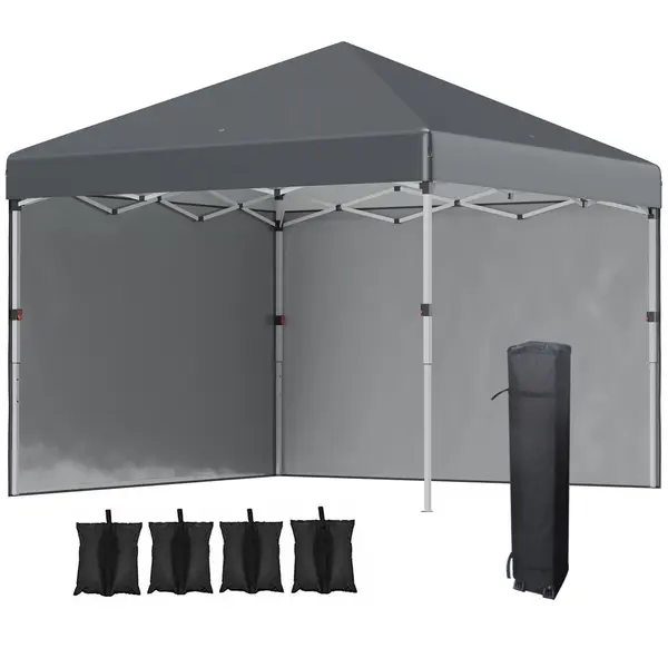 Outsunny Pergolă ferigă de grădină pop-up pliabilă, ajustabilă în înălțime, protecție UV 30+, 2 pereți laterali, sac de transport inclus | Aosom Romania