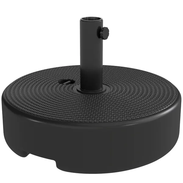 Outsunny Picior pentru umbrelă, soclu exterior umplabil până la 19 kg cu nisip sau 15 kg cu apă, Ø 45 x 30,5 cm, negru | Aosom Romania