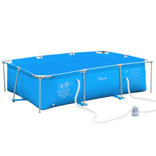 Outsunny piscina supraterana adulti, 252x152x65cm, albastra | Aosom.ro | Aosom Romania