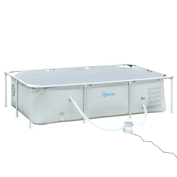 Outsunny Piscină Supraterană Dreptunghiulară pentru Familie 252x152x65 cm Ușor de Asamblat Ideală pentru Grădină și Curte | Aosom Romania