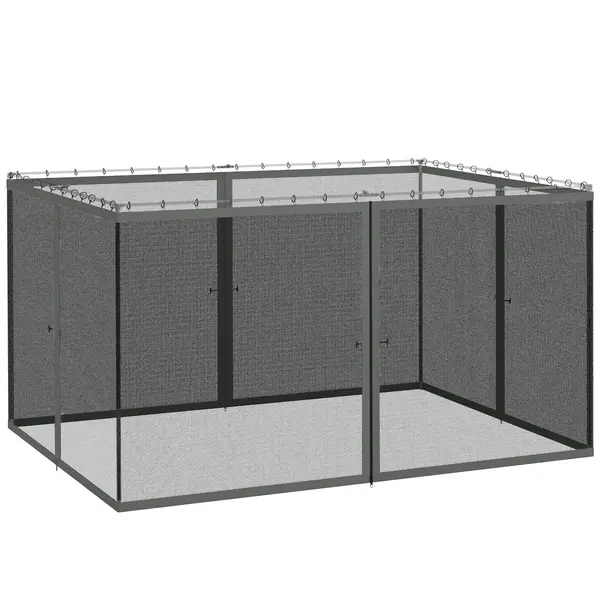 Outsunny Plase anti-țânțari pentru tonelă barnum pavilion de grădină 3 x 4 m - set de 4 plase cu fermoar + cârlige de prindere | Aosom Romania