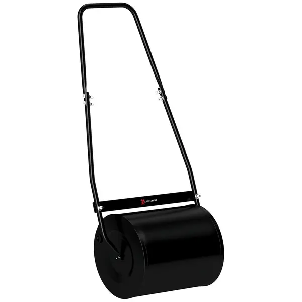 Outsunny Roleu de Gazon Grădină din Oțel cu mâner dim. 47L x 32l x 105H cm lestare Max. 30 L Negru | Aosom Romania