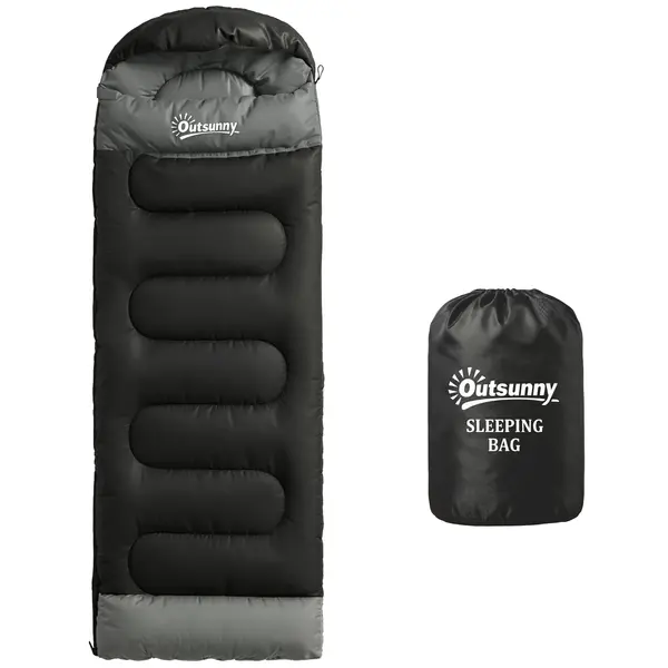 Outsunny Sac de Dormit Individual Ultraușor pentru Bărbați, Spațios, Termic, pentru Drumeții, Pescuit, Camping Outdoor | Aosom Romania