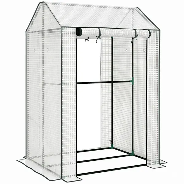 Outsunny Sera Cu 2 Camere Pentru Gradina Cu 2 Usi | Aosom Romania