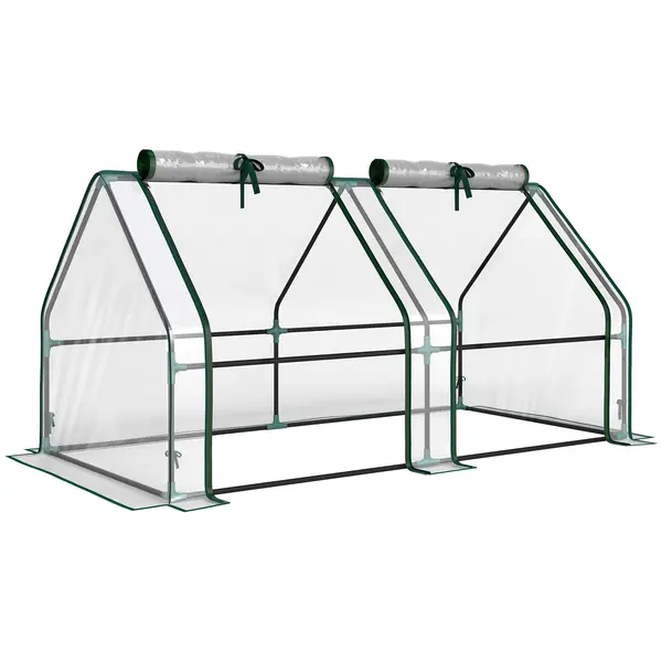 Outsunny Seră cu fereastră cu fermoar, seră din folie rezistentă la iarnă din oțel 180 x 90 x 90 cm Transparent | Aosom Romania