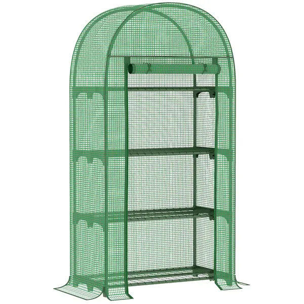 Outsunny sera de gradina, pentru plante, legume , fructe, protectia plantelor 80x49x160cm, verde | Aosom Romania