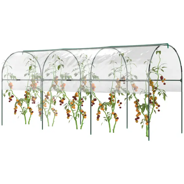 Outsunny Seră de grădină seră pentru roșii 4 arcuri din oțel pânză din PVC 4 x 1,23 x 1,71 m verde | Aosom Romania