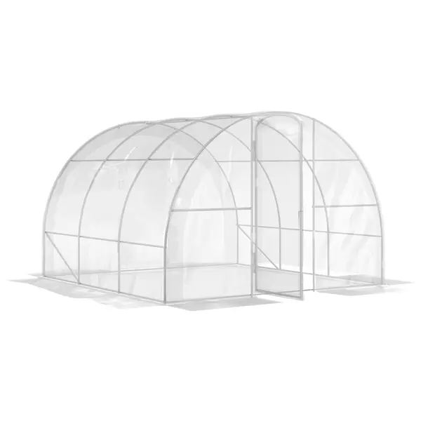 Outsunny Seră de grădină tunel 3 x 3 x 2 m 9 m² cu ușă cu balamale folie PE 150 g/m² pentru Legume Plante Flori | Aosom Romania