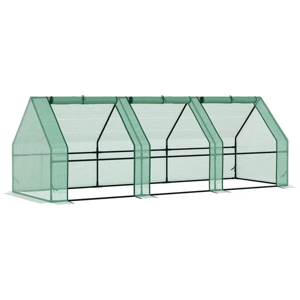 Outsunny sera gradina cu prelata, 270x90x90cm, verde | Aosom Romania