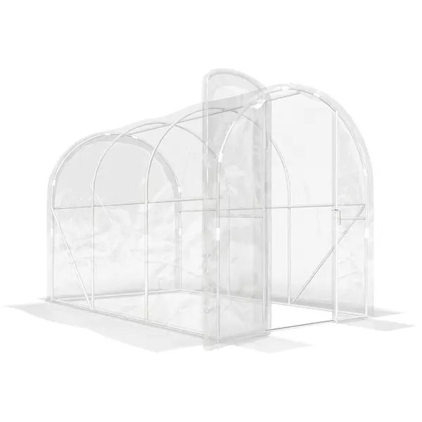 Outsunny Seră tunel de grădină 3 x 2 x 2 m 6 m² cu ușă pe balamale, prelată PE 150 g/m² pentru Legume, Plante, Flori | Aosom Romania