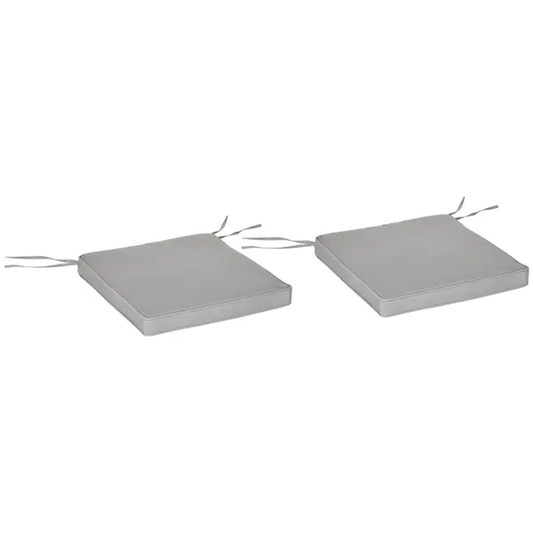 Outsunny Set de 2 perne pentru scaun/fotoliu de grădină Perne de șezut cu husă detașabilă Umplutură 5 cm Poliester Gri deschis | Aosom Romania